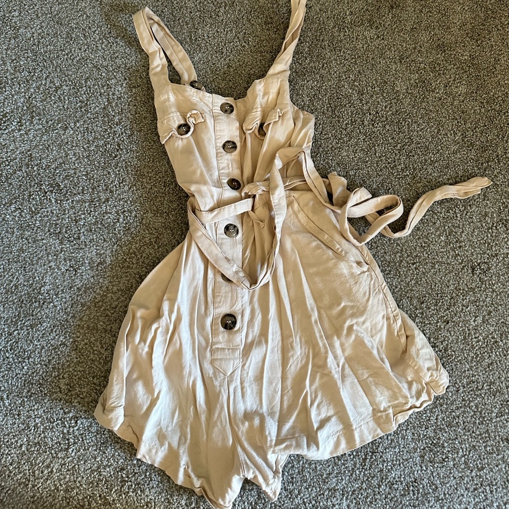 Japna Cream Button-Down Jumpsuit